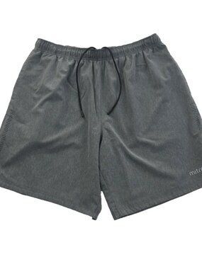 Mitre Tech Running Shorts Men XL Gray Elastic Waist Drawstring Vented 9" Inseam